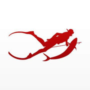 Diver Diving Underwater Sticker Decal Dive into Addiction Scuba Sticker Style Red Dark (5X2,2)