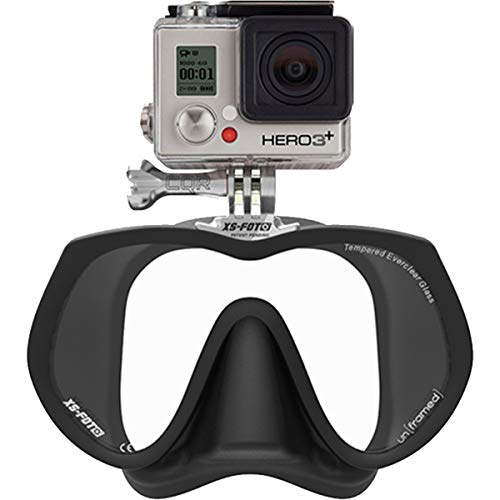 diving goggles with gopro mount XS Foto Frameless Diving Mask for GoPro (Black Silicone) - New