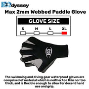 H2ODYSSEY Max 2mm Webbed Paddle Glove - Swimming Gloves for Multipurpose Use (X-Large)