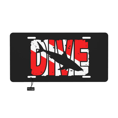Shark Scuba Dive Flag License Plate