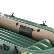 Intex Seahawk 3 Person Heavy Duty Inflatable Rafting and Fishing Boat Set w/ 2 Aluminum Oars, High Output Air Pump, and Carry Bag, 790 Pound Capacity