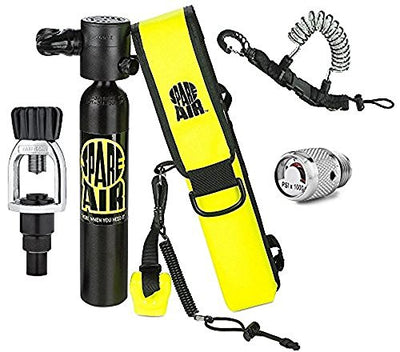 New 3.0CF Spare Air Package for Scuba Divers with Dial Pressure Gauge, Fill Adapter, Holster, Leash, and FREE Quick Release Coil Lanyard ($15.95 Value)