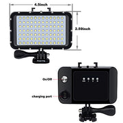 Suptig Underwater Lights Dive Light 84 LED High Power Dimmable Waterproof LED Video Light Waterproof 164ft(50m) for Gopro Canon Nikon Pentax Panasonic Sony Samsung SLR Cameras Black