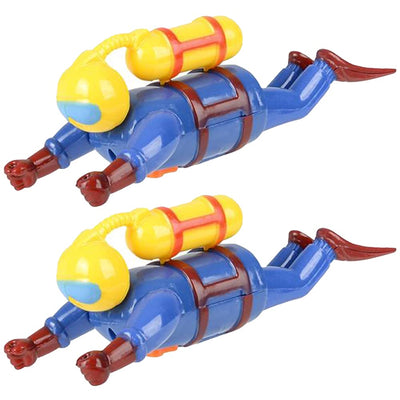ArtCreativity Wind Up Scuba Diver Toys for Kids, Set of 2, Swimming Water Toys, Fun Bathtub Toys for Kids, Underwater Party Favors for Boys and Girls, Unique Goodie Bag Fillers