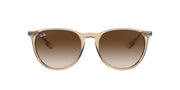 Ray-Ban Erika Round Sunglasses, Transparent Light Brown/Brown Gradient Dark Brown