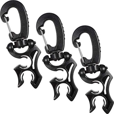 Weewooday 3 Pieces Diving Hose Holder Clip Diving Double BCD Hose Clip with Snap Hook Buckle for Dive Snorkeling Accessories