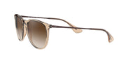 Ray-Ban Erika Round Sunglasses, Transparent Light Brown/Brown Gradient Dark Brown