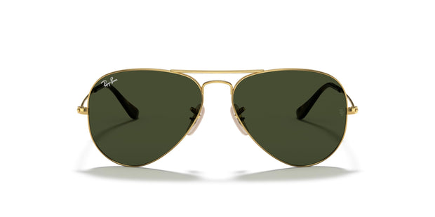 Ray-Ban Classic Aviator Sunglasses, Gold on Black/Green