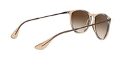 Ray-Ban Erika Round Sunglasses, Transparent Light Brown/Brown Gradient Dark Brown