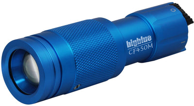 Bigblue 450 Lumen Adjustable Beam Dive Light - Blue, with Pouch & Glove