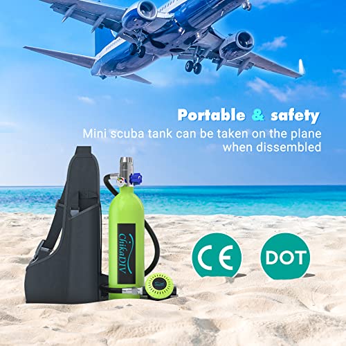 mini dive gear CHIKADIV C400 Mini Scuba Tank Refillable Oxygen Cylinder with 1L Capac – Fat Guy Scuba Supply