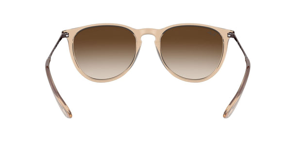 Ray-Ban Erika Round Sunglasses, Transparent Light Brown/Brown Gradient Dark Brown