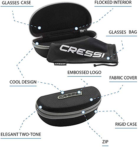 Cressi Bahia Adult Sport Sunglasses, Polarized Lenses, Protective Case - Best for Boating, Sailing, Fishing, Running, Hiking, Cycling