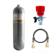 IORMAN 3L Carbon Fiber Tank 4500psi Air Compressed System Cylinder for PCP Paintball HPA Scuba SCBA (Empty Bottle) (Air Tank with Red Valve)