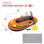 INTEX 58331EP Explorer 200 Inflatable Boat Set: Includes Deluxe Aluminum Oars and Mini Hand-Pump – Dual Air Chambers – Grab Rope – 2-Person – 210lb Weight Capacity