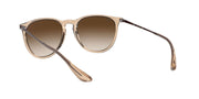 Ray-Ban Erika Round Sunglasses, Transparent Light Brown/Brown Gradient Dark Brown