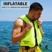 Khroom Inflatable Snorkel Vest Adults and Teenagers | 60"-75" / 90 lbs-240 lbs | Weighs only 400 Grams | Buoyancy Jacket for Snorkeling and SUP - Snorkel Jacket, Buoyancy Aid, Buoyancy Vest (Black)