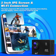 ACProPlus Action Camera 4K 30FPS Sports Camera, 170° Wide-Angle 30M Waterproof Underwater Camera with 2.4G Remote Control, Built-in WiFi, 2 Batteries, 32G SD Card and Helmet Mount Accessories Kits