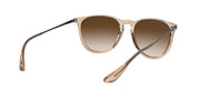 Ray-Ban Erika Round Sunglasses, Transparent Light Brown/Brown Gradient Dark Brown