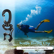 Weewooday 3 Pieces Diving Hose Holder Clip Diving Double BCD Hose Clip with Snap Hook Buckle for Dive Snorkeling Accessories