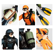 Hiawbon People Models Underwater Swimmers Action Figures Realistic Divers Figurines Plastic Speed Boat Model,Set of 6