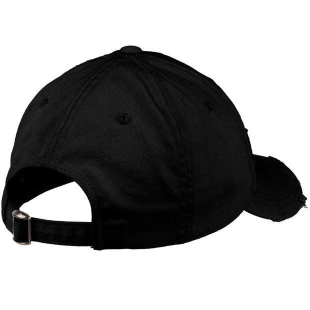 Born of Water Scuba Dive Flag Distressed Hat: Mens Low Profile Hat - Black