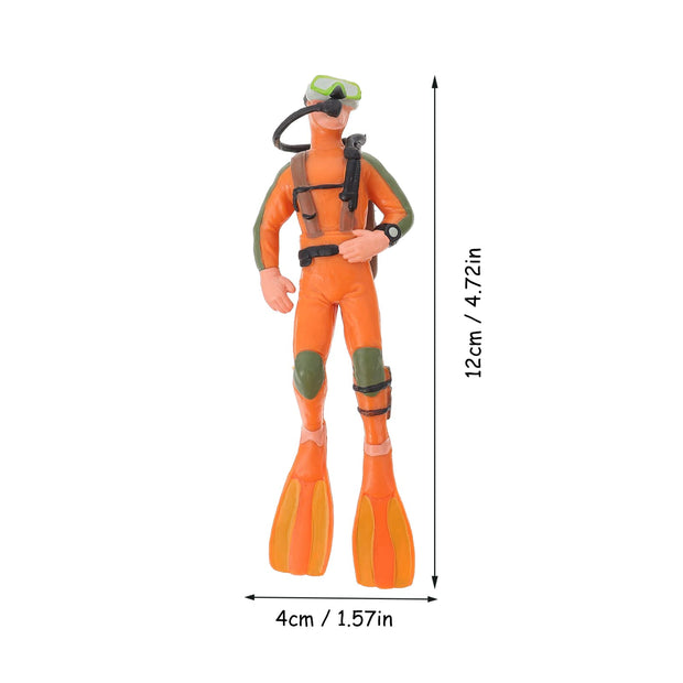 Toyvian 2pcs Mini Diver Figurines Deep Sea Diver Tiny Submarine Figures Fish Tank Realistic Divers Figurines Diver with Hose Scuba Steve Toy Dollhouse Submarine Figures