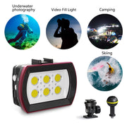 Seafrogs Diving Video Light Waterproof 130FT/40M White Red Blue Light Underwater Photography Fill Lights High Power 6000 Lumens Flash Light with Ball Head YS Adapter for Gopro, Housing (SL-22)