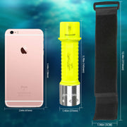 HECLOUD Diving Flashlight with Rechargeable Power Scuba Dive Light IPX8 Waterproof Underwater Flashlight Snorkeling Diving LED High Lumens Torch, 3 Modes with Charger for Underwater Sports(2Pack)