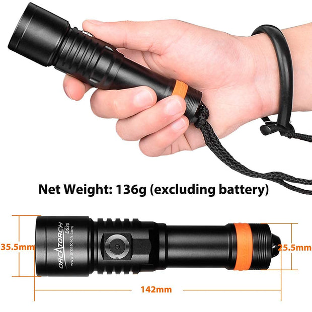 ORCATORCH D530 Scuba Dive Light, 1300 Lumens