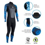 Aqualung 3mm Hydroflex Men's Full Wetsuit - Black/Blue, Small