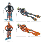 Realistic Ocean Adventure Team Model Playset 4PCS Underwater Adventure Figure Model Toy Scuba Diver Toy Figures Undersea Scene Cognitive Toys for Kids 3 4 5 6 Years Old Boys and Girls