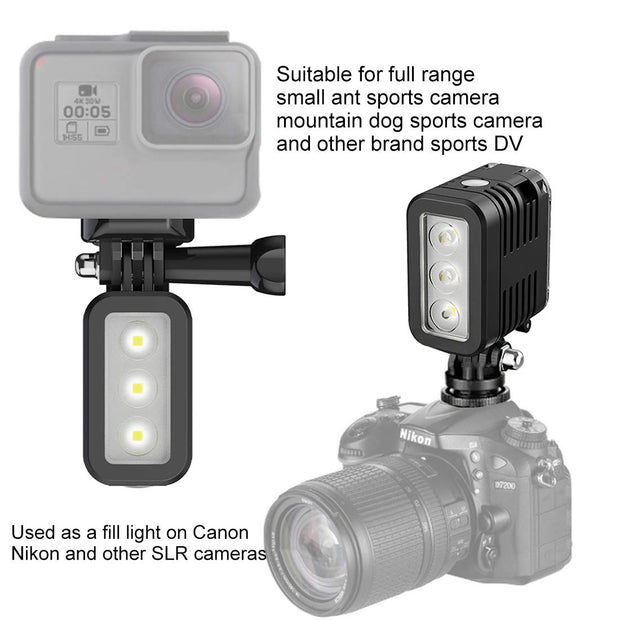 HONGDAK Waterproof Dive Light for GoPro Underwater 147ft(45m) Photography Accessories for GoPro Hero 12 11Mini 11 10 9 8 7 6 5 4 3 DJI OSMO Action