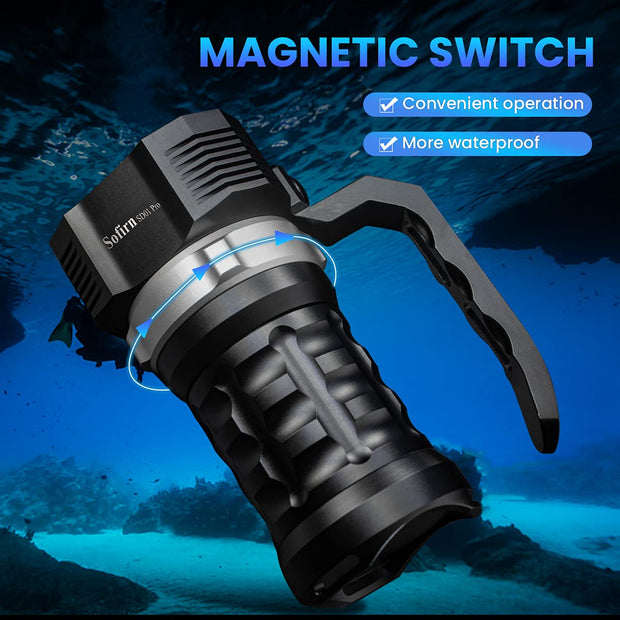 sofirn 10000 Lumen Scuba Diving Flashlight SD01 Pro Super Bright Waterproof Dive Light with Magnetic Control Switch