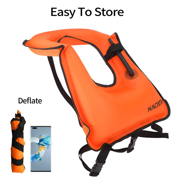 Inflatable Snorkel Vests for Adults - Portable Kayaking Buoyancy Inflatable Snorkeling Vest for Men & Women,Diving,Snorkeling,Swimming Safety (1 PCS)