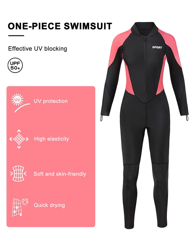 REALON Diving Skin Thin Wetsuit, Full Body Womens Mens and Youth Rash Guard Dry Wet Suits Swimsuit - Cold UV Sunsuit for Surfing Swimming Snorkeling Kayaking Scuba Water Sport