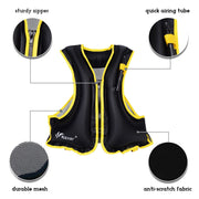 NAXER Inflatable Buoyancy Jackets Vests for Adults Kayak Kayaking Suit 90-200 lbs Easy Snorkeling Swimming Boating Paddleboarding Water Sports