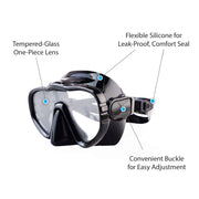 Kraken Aquatics Dive Snorkel Mask | Ideal and Quality Scuba Gear Masks Goggles for Scuba Diving, Snorkeling, Freediving, Spearfishing and Swimming