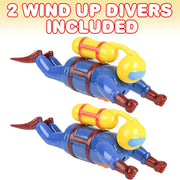 ArtCreativity Wind Up Scuba Diver Toys for Kids, Set of 2, Swimming Water Toys, Fun Bathtub Toys for Kids, Underwater Party Favors for Boys and Girls, Unique Goodie Bag Fillers