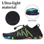 Water Shoes for Mens Swim Shoes Quick-Dry Beach Shoes Womens Athletic Aqua Shoes Non-Slip Water Hiking Sneakers for Swimming Surfing Diving Black-Green 8.5 M US Women (40)