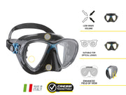 Cressi DS336950 Scuba Diving Big Eyes Evolution Mask Black/HD Mirrored Lenses, Black/Black, One Size