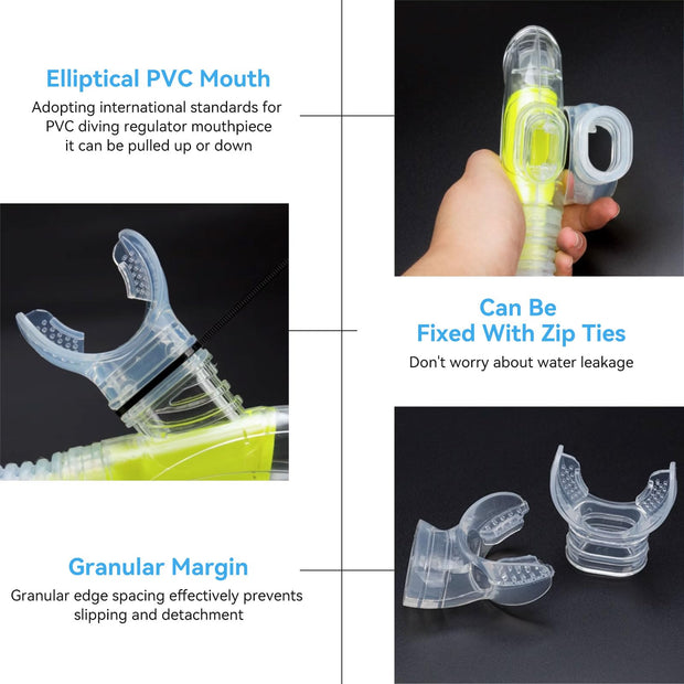 Transparent Snorkel Mouthpiece Replacement Diving Mouthpiece for Regulators scuba mouthpiece Diving Regulator Mouthpiece Diving Equipment Comfort Fit Mouth Piece Replacement Mouthpiece