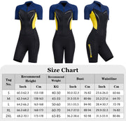 Women’s Wetsuits Shorty Zipper Diving Suit 1.5mm UV Protection Wetsuit Neoprene Dive Skin Swimwear One Piece Keep Warm Swimsuit M