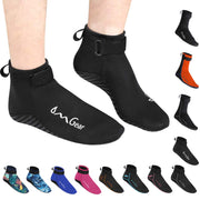 OMGear Neoprene Socks Booties(Low-Cut) for Snorkeling Surfing Diving Spearfishing All Watersports ＆Beach Activities (Black, M(Men 8-9,Women 9-10))