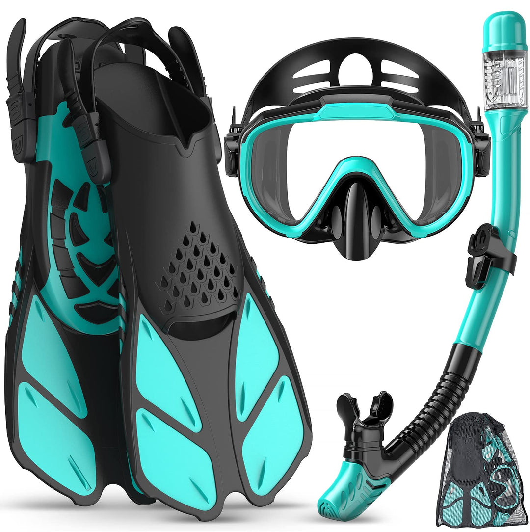 Ubekezele Snorkeling Gear for Adults Men Women,4 in 1