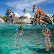 Realistic Ocean Adventure Team Model Playset 4PCS Underwater Adventure Figure Model Toy Scuba Diver Toy Figures Undersea Scene Cognitive Toys for Kids 3 4 5 6 Years Old Boys and Girls