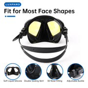 LUXPARD Diving Mask, Scuba Mask for Scuba Diving, Snorkeling, Free Diving, and Skin Diving. Anti-Fog Anti-Leak Low Volume Dive Mask with UV Coated Lenses, Scuba Gear for Adults(Black)