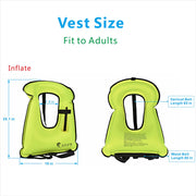 SOLY Inflatable Snorkel Vest Adult, Snorkeling Vest Adjustable Light Snorkeling Jackets for Diving Low Impact Water Sports Safety for 66-220 lbs (Green Adult)