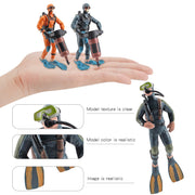 Realistic Ocean Adventure Team Model Playset 4PCS Underwater Adventure Figure Model Toy Scuba Diver Toy Figures Undersea Scene Cognitive Toys for Kids 3 4 5 6 Years Old Boys and Girls