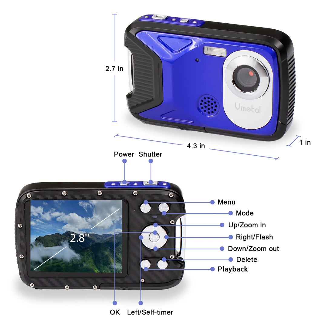 10FT onderwatercamera voor kinderen, waterdichte camera voor kinderen om te snorkelen, kerstverjaardagscadeau - roze